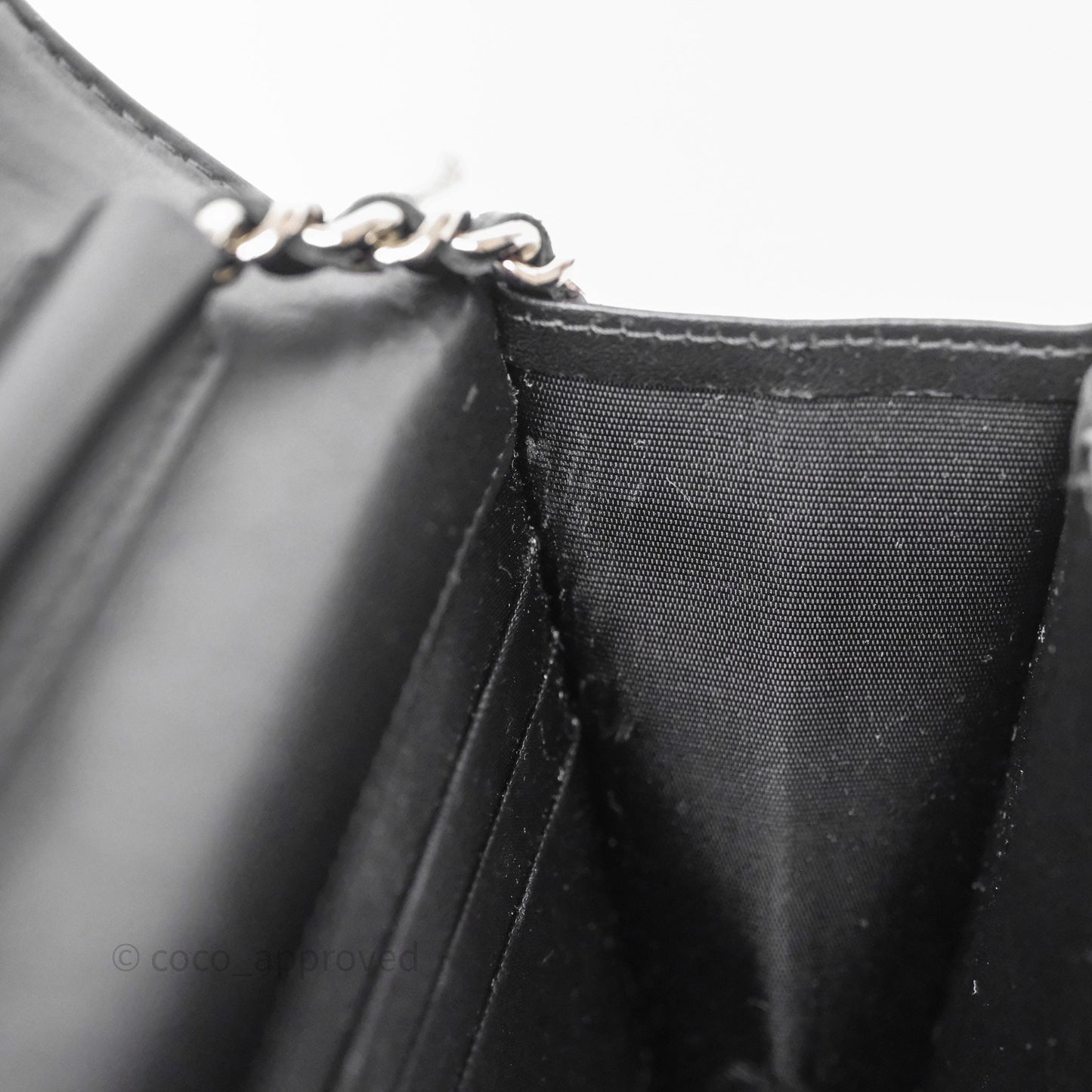 Chanel Cambon Line Wallet On Chain Black Lambskin Bag Silver Hardware