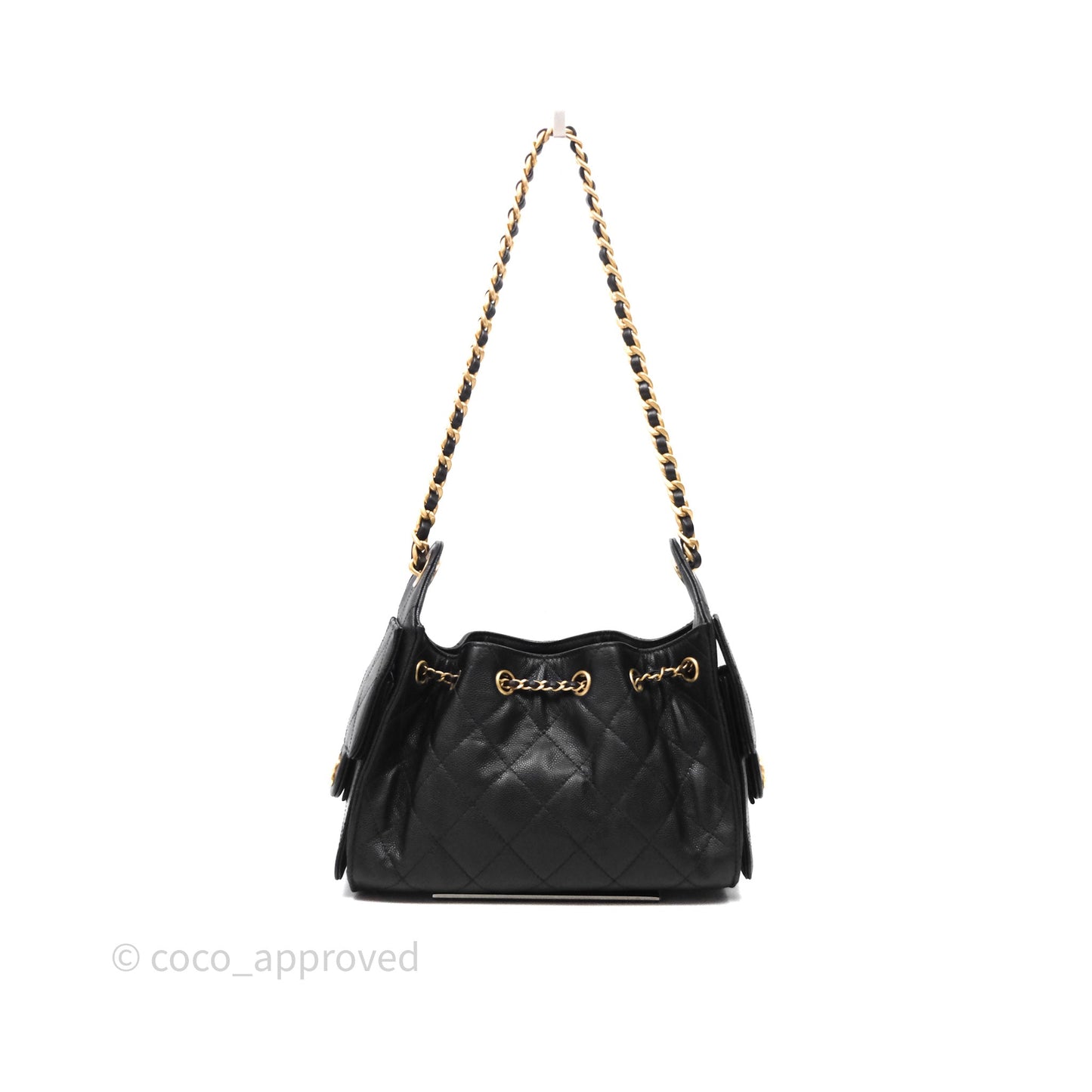 Chanel 25 Mini Black Caviar Aged Gold Hardware