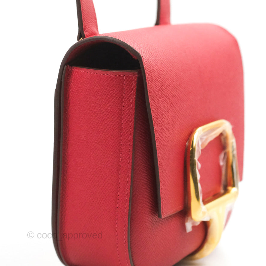 Hermès Della Cavalleria Mini Bag Rouge Piment Epsom Gold Hardware