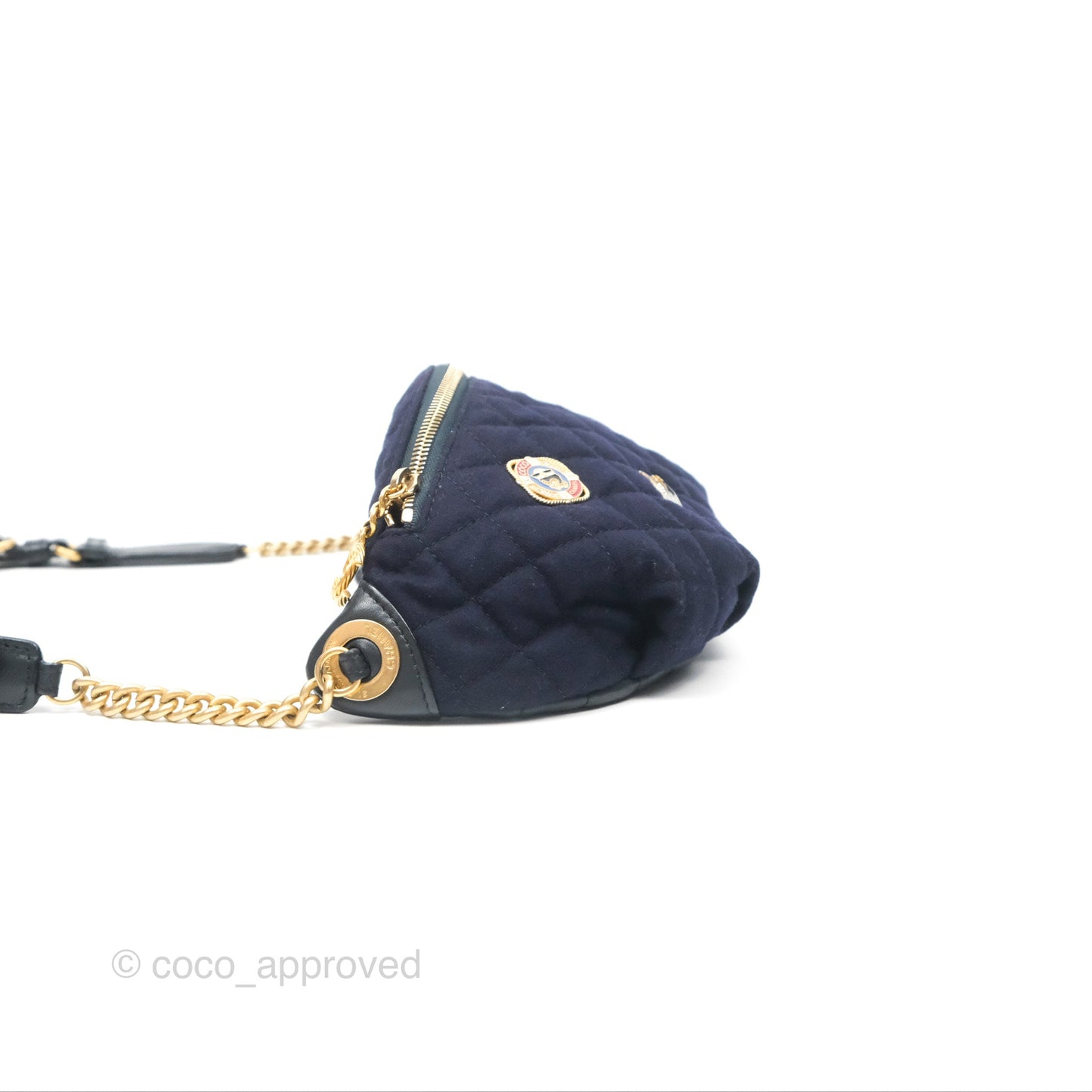 Chanel Paris Hamburg Charms Belt Bag Navy Wool Lambskin