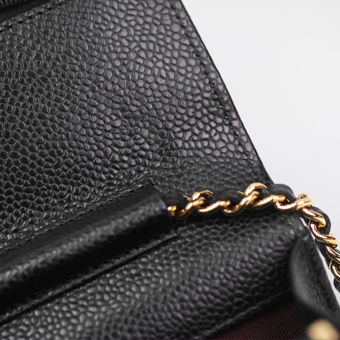 Chanel Quilted WOC Black Caviar Gold Hardware