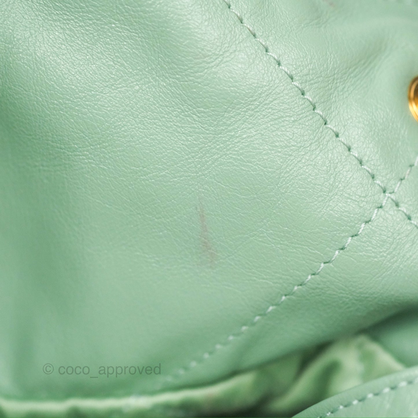 Chanel 22 Small Mint Green Shiny Aged Calfskin Aged Gold Hardware