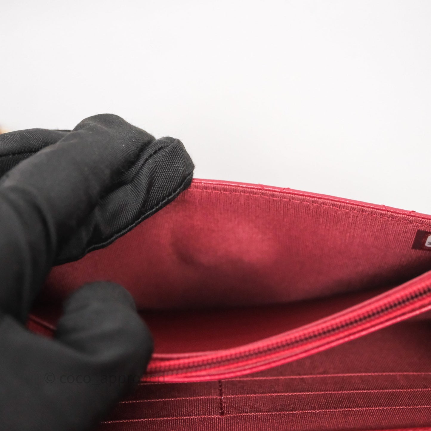 Chanel Wallet On Chain Red Calfskin Bag Gold hardware