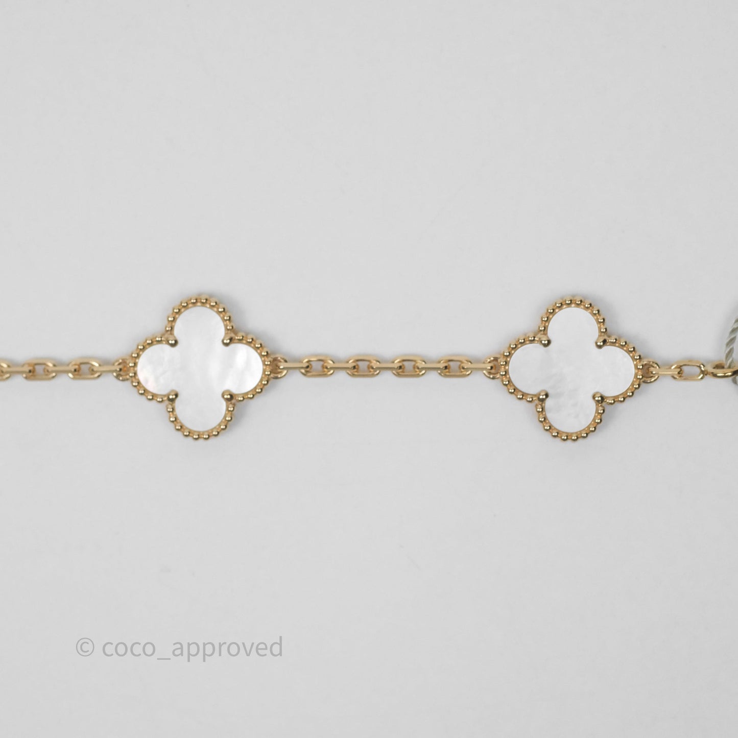 Van Cleef & Arpels Vintage Alhambra 5 Motifs White Mother-of-pearl Yellow Gold Bracelet