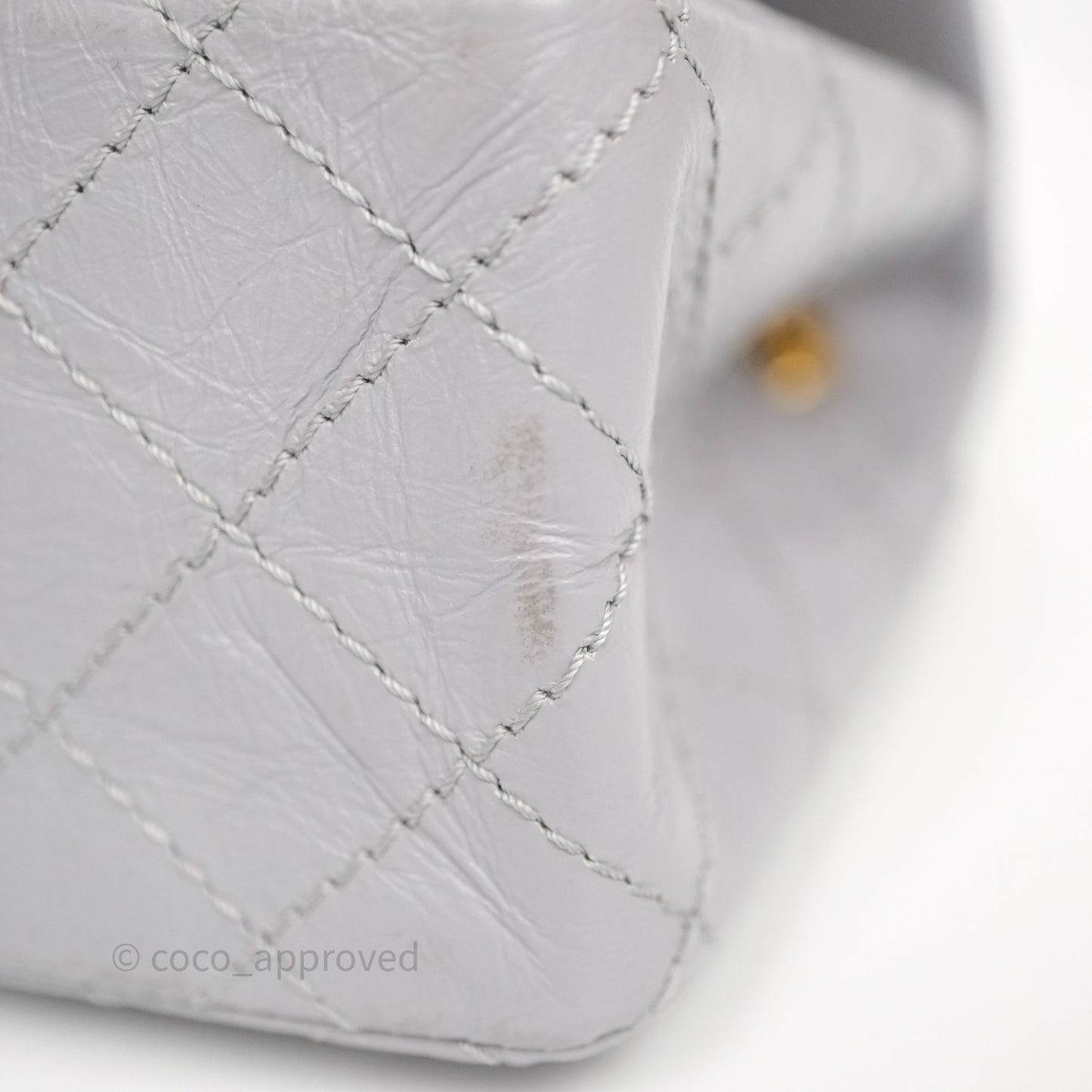 Chanel Mini Reissue 224 Grey Aged Calfskin Aged Gold Hardware