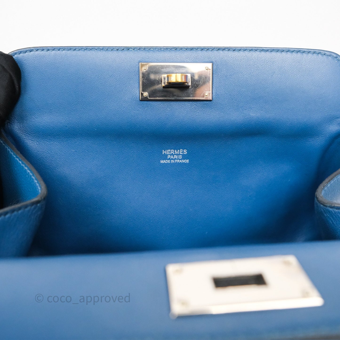 Hermès ToolBox 20 Bleu Cobalt 7C Evercolor Palladium Hardware