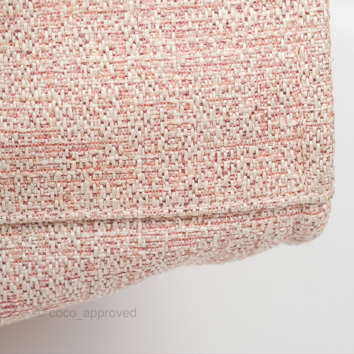 Chanel Large Deauville Tote Pink Woven Tweed Gold Hardware