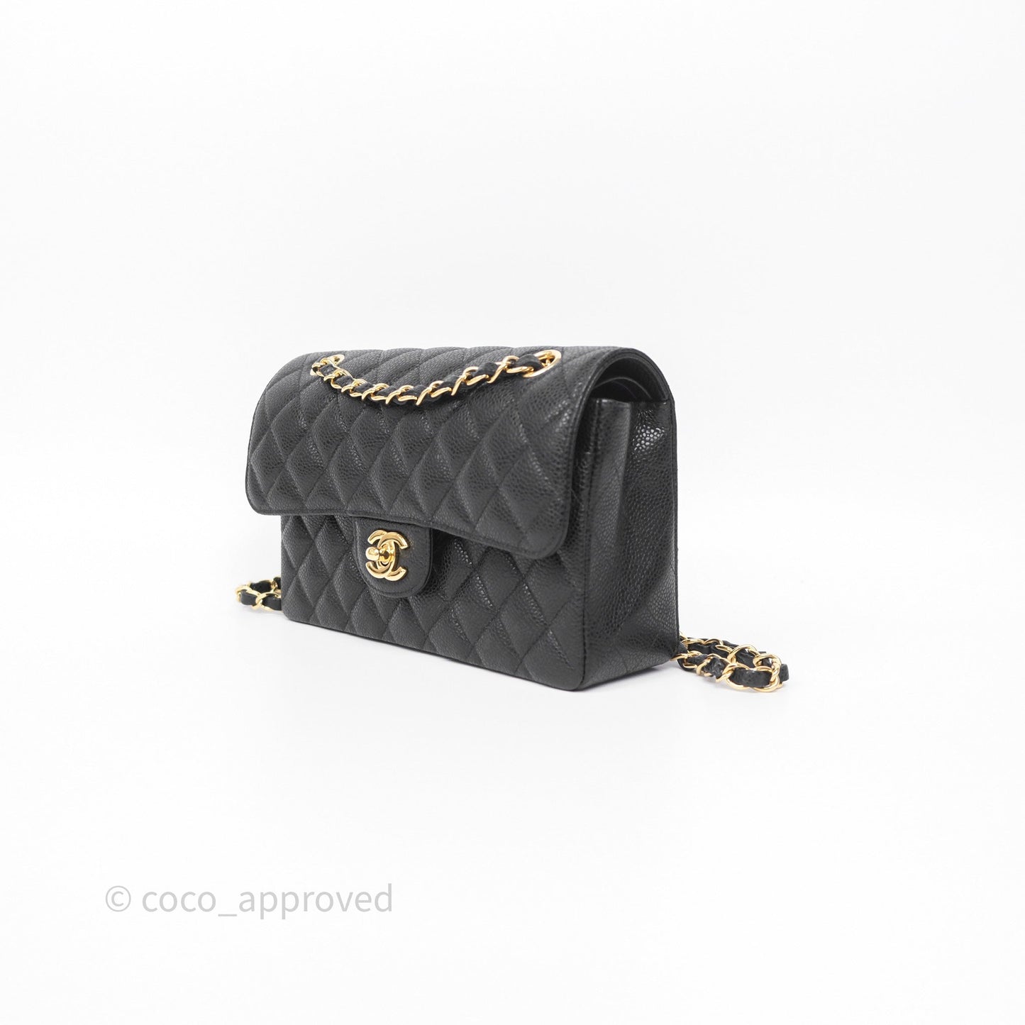 Chanel Quilted Small Classic Flap Black Caviar Gold Hardware