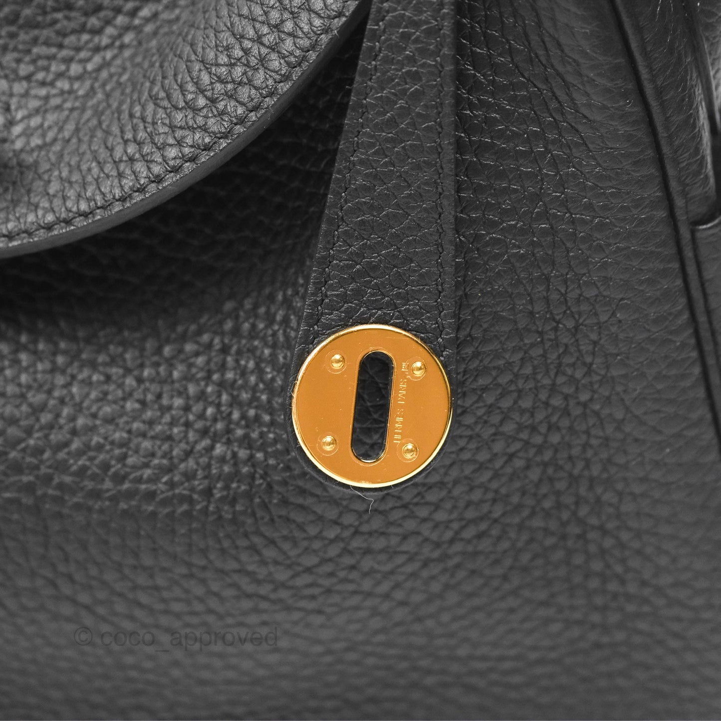 Hermès Lindy 26 Touch Black Clemence Croc Handle Gold Hardware
