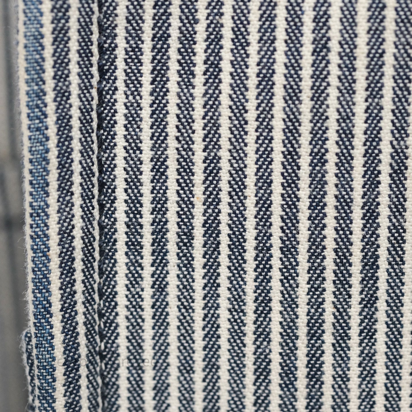 Celine Small Triomphe Cabas Thais Navy Blue Striped Canvas Tan Calfskin