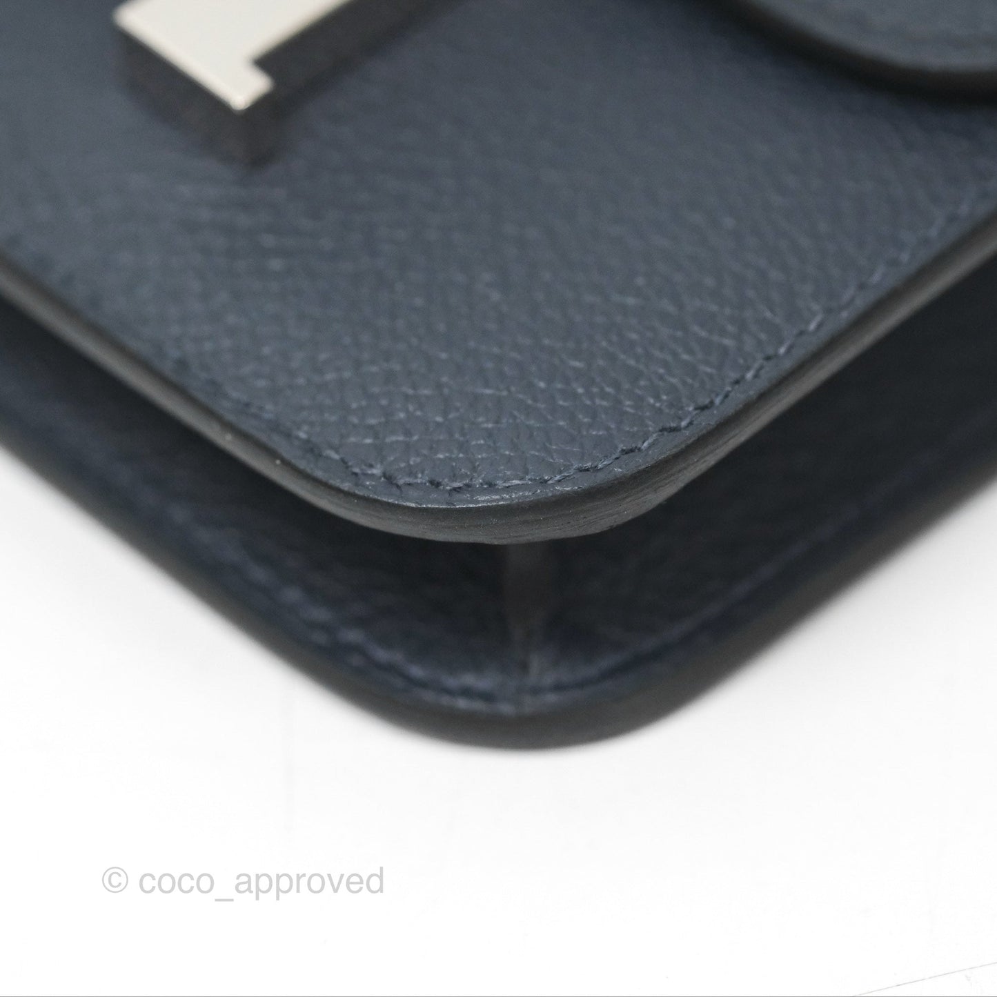 Hermès Constance Slim Wallet Bleu Nuit 2Z Evercolor Palladium Hardware