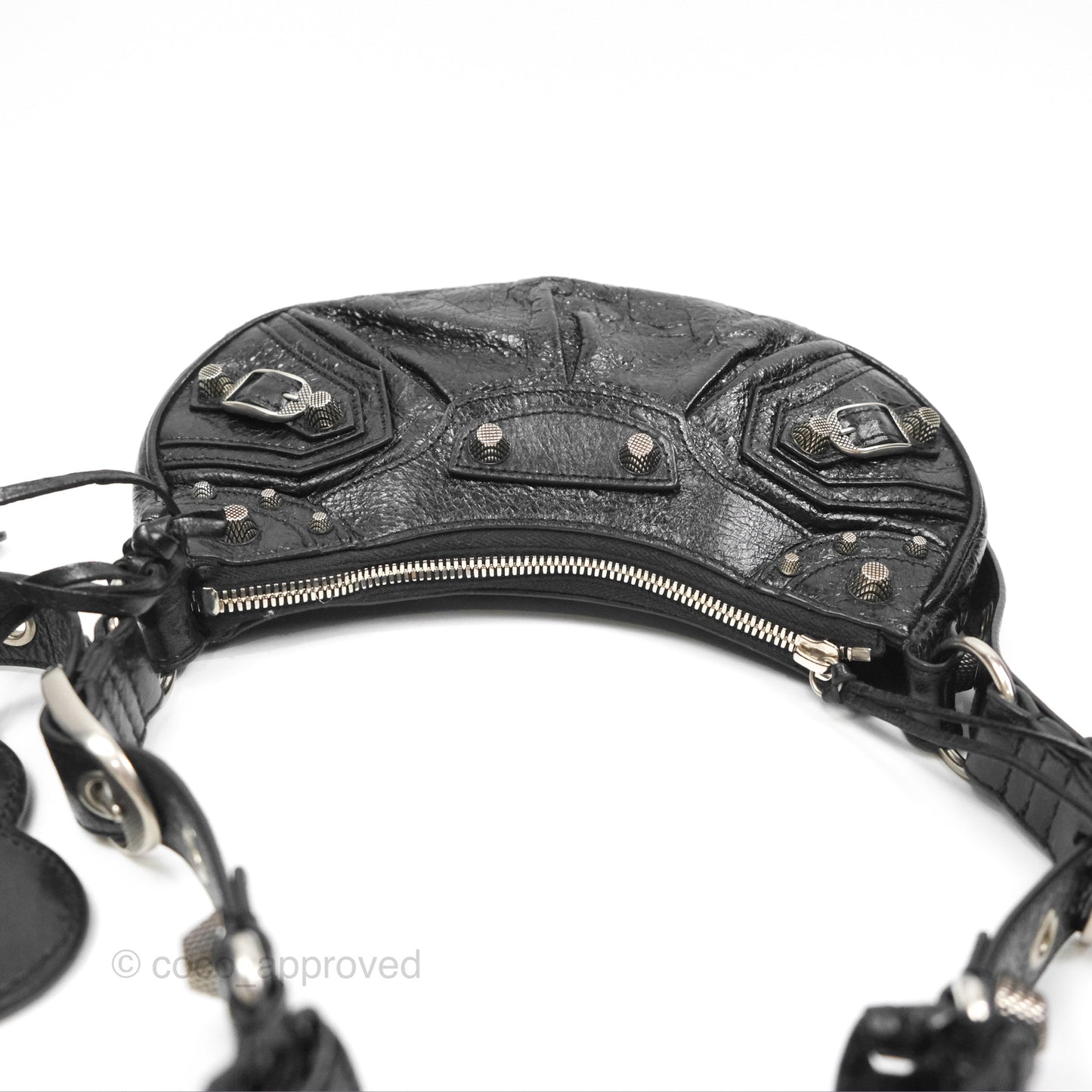 Balenciaga Le Cagole Shoulder Bag Black Aged Calfskin Silver Hardware