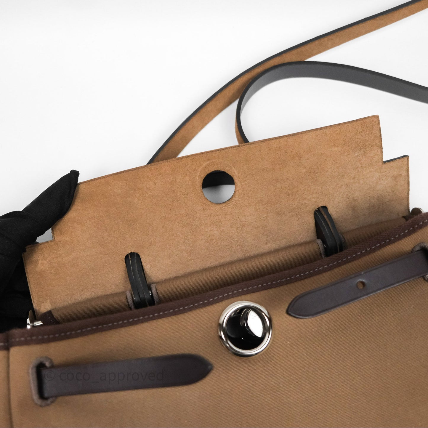 Hermès Herbag Zip 31 Retourne Etoupe 18/ Ebene 46 Canvas Palladium Hardware