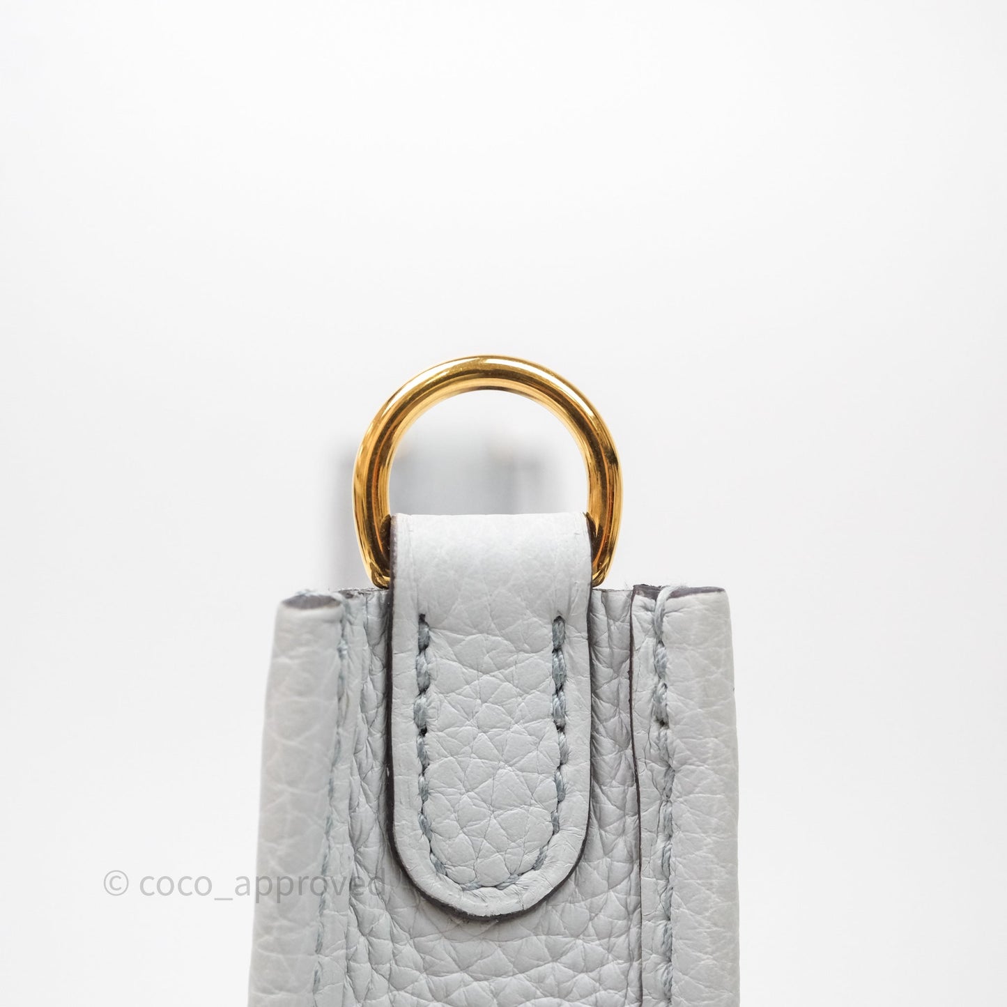Hermès Mini Evelyne 16 Bleu Pale 08 Clemence Gold Hardware