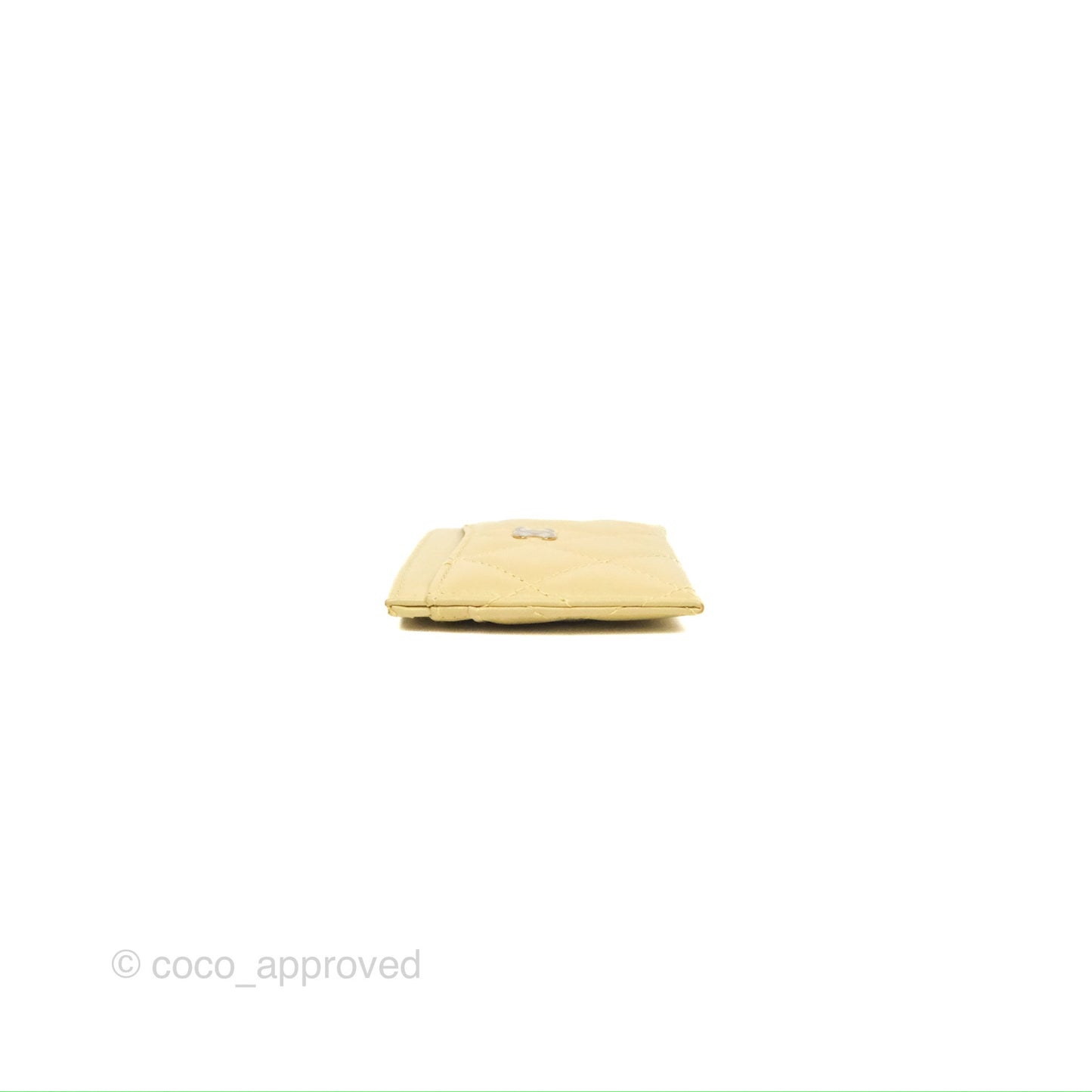 Chanel Classic Flat Card Holder Iridescent Yellow Lambskin Gold Hardware