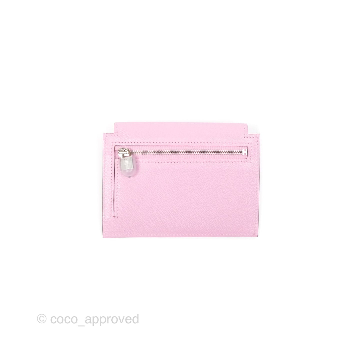 Hermès Kelly Pocket Compact Wallet Mauve Sylvester Palladium Hardware