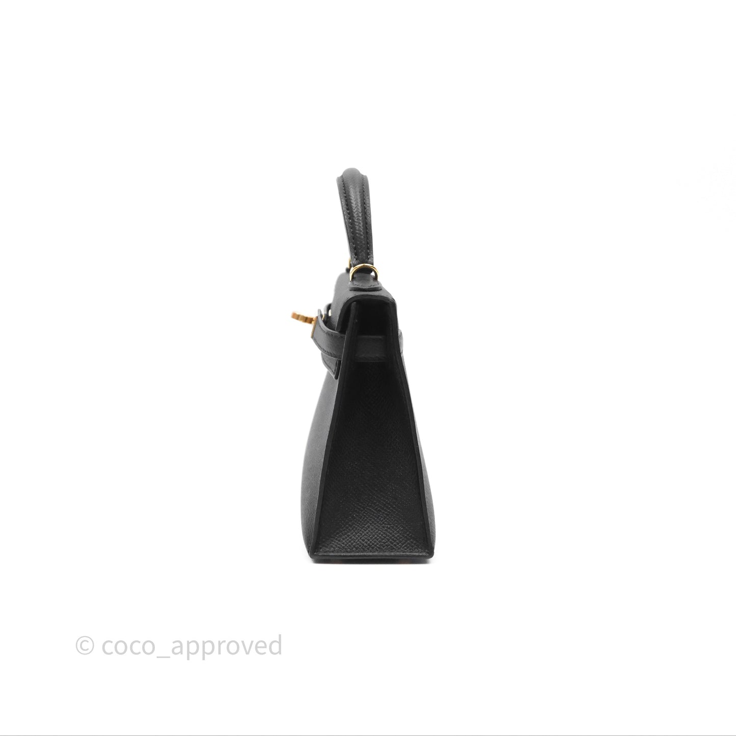 Hermès Mini Kelly II Noir 89 Epsom Gold Hardware
