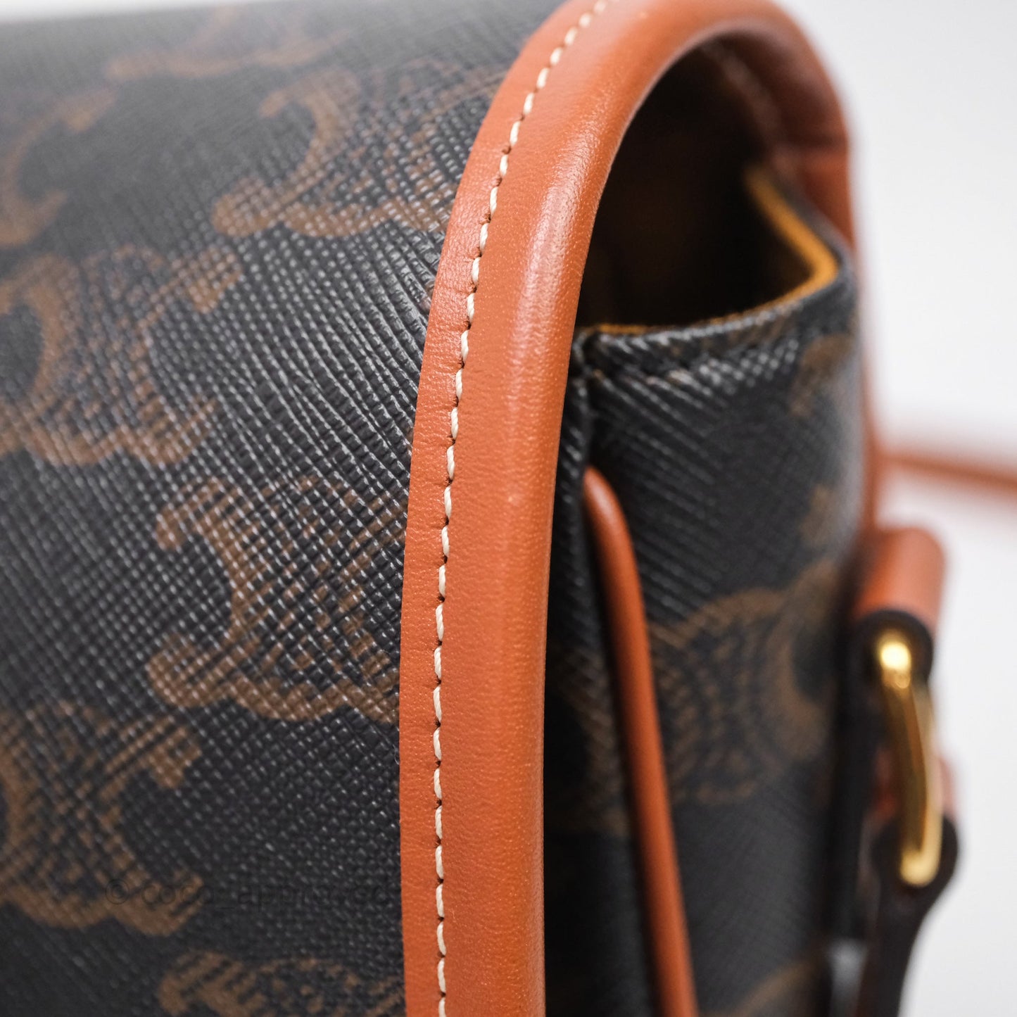 Celine Medium Folco Bag Triomphe Canvas Tan