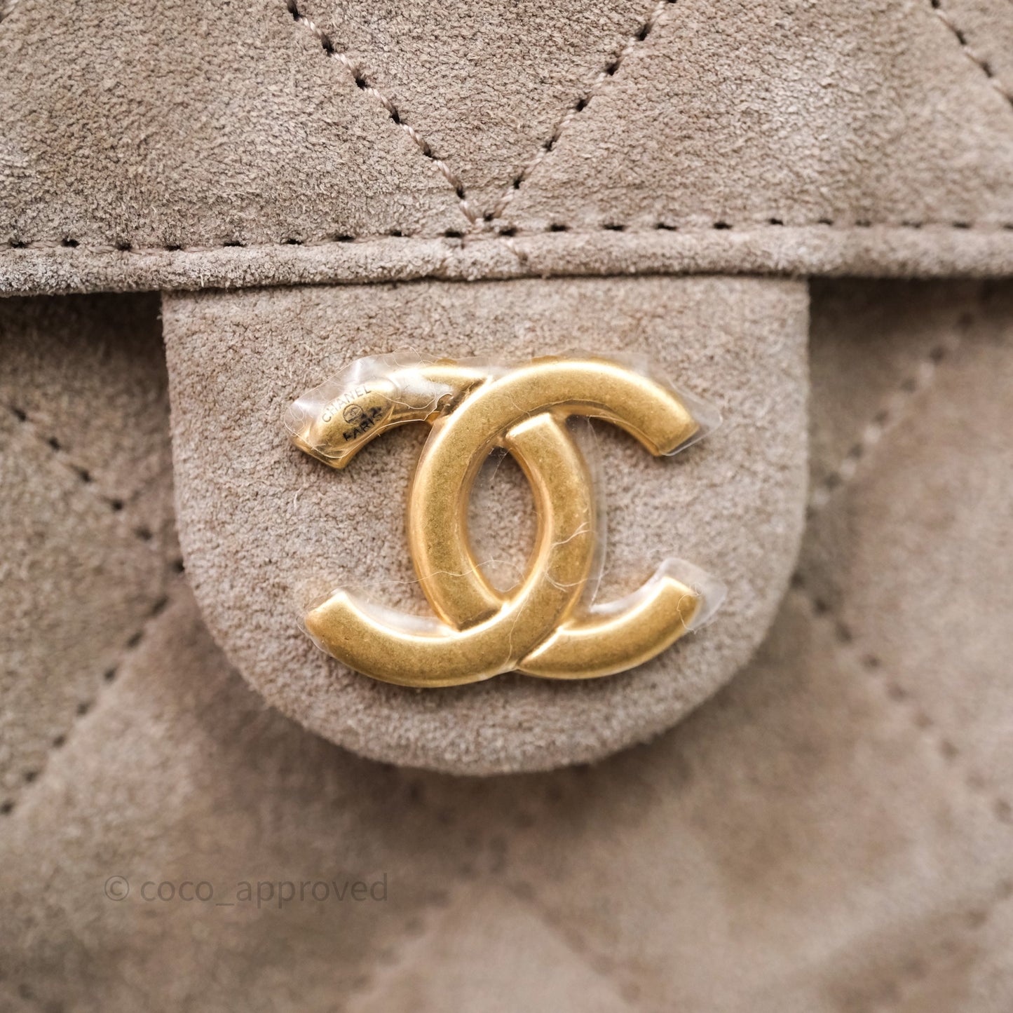 Chanel 25 Small Suede Calfskin Aged Gold Hardware