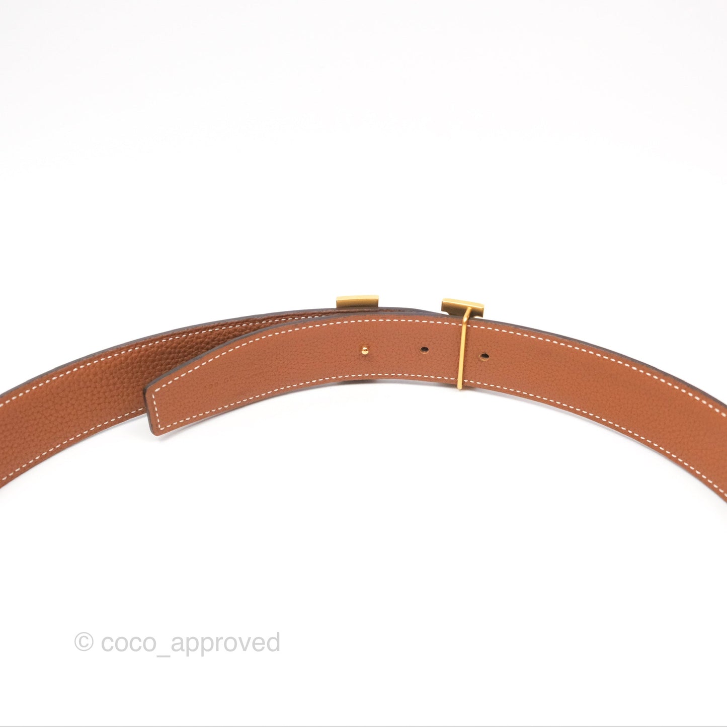 Hermès Martelee H Gold Belt Buckle & Reversible Noir/Gold Togo