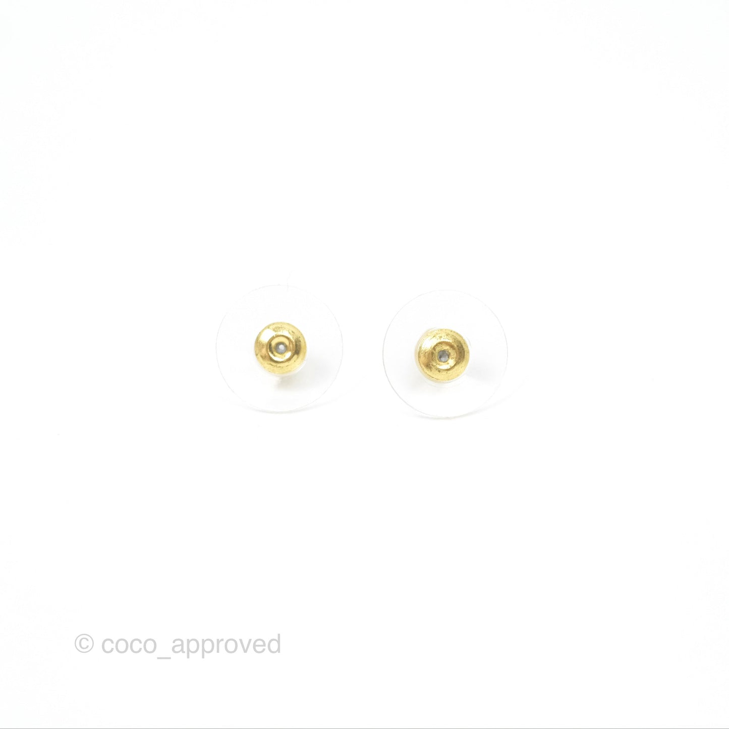 Chanel Heart CC Drop Hoop Earrings Gold Tone 23V