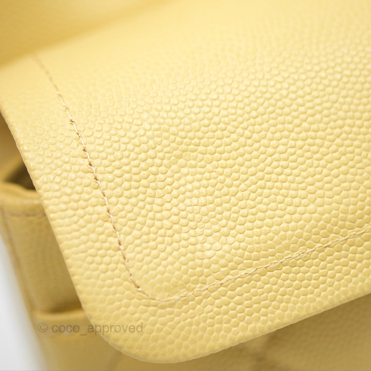 Chanel Small Classic Quilted Flap Yellow Caviar Gold Hardware