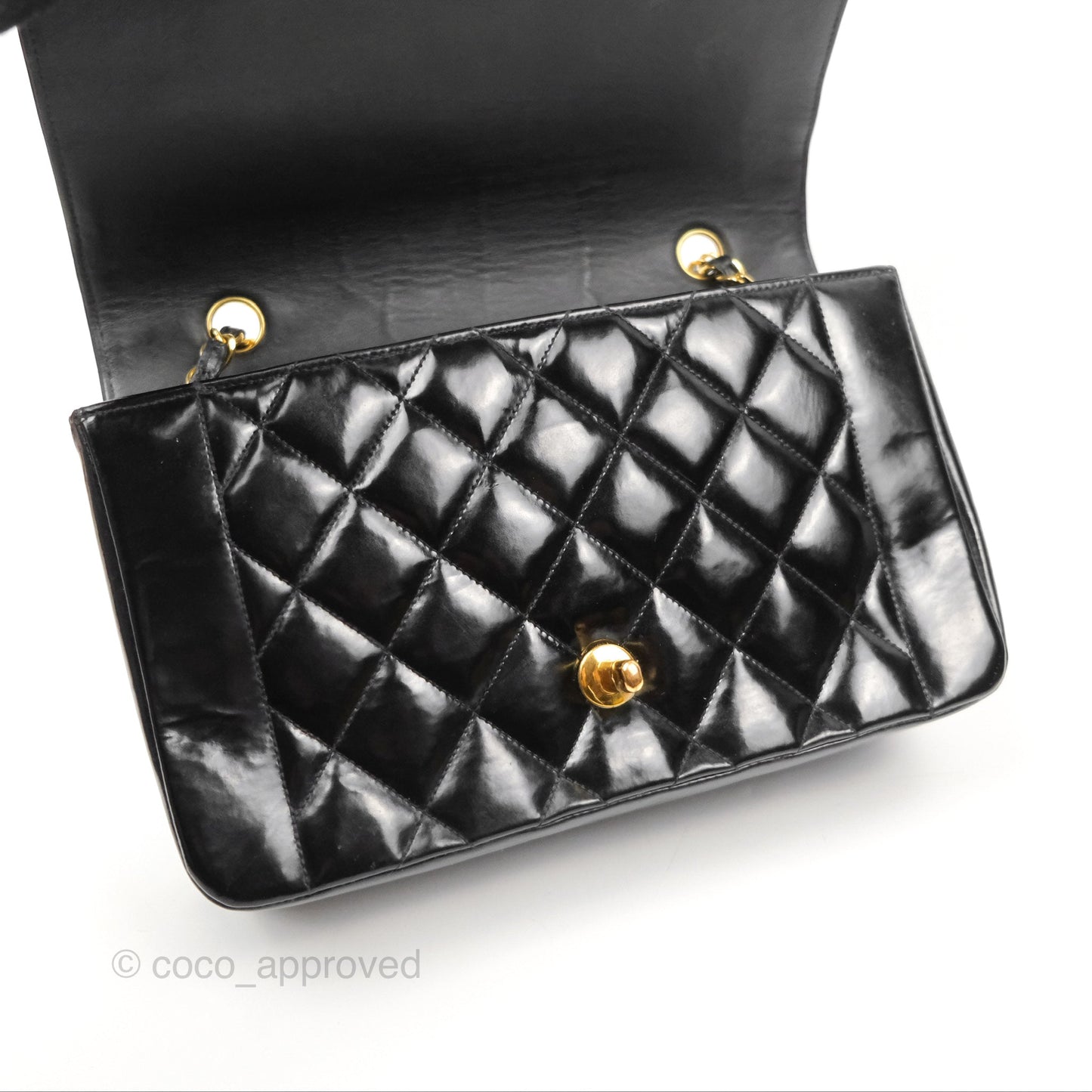 Chanel Vintage Quilted Medium Classic Diana Flap Bag Black 24K Gold Hardware