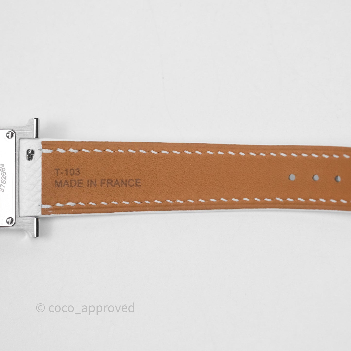 Hermès Heure H Watch Small Model 25 mm Blanc Epsom Palladium Hardware
