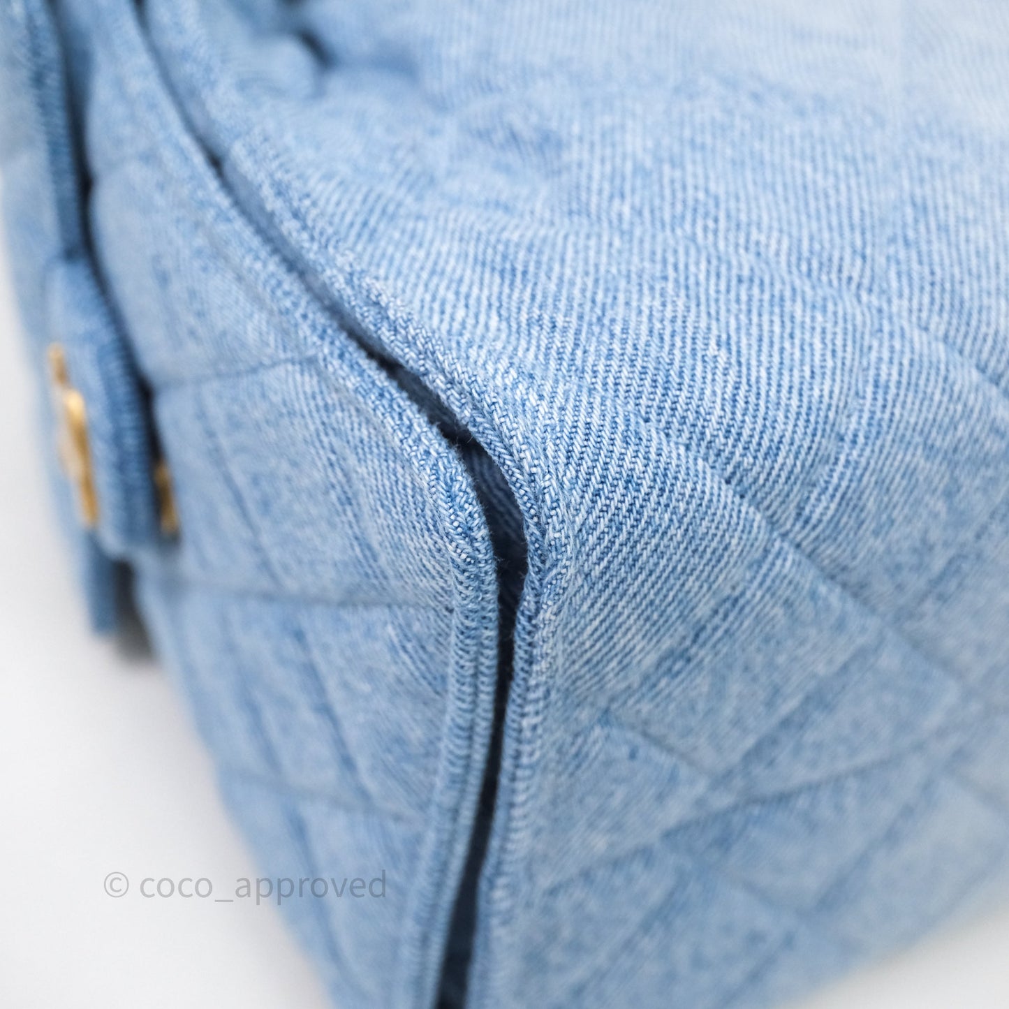 Chanel 25 Small Hobo Blue Washed Denim Aged Gold Hardware