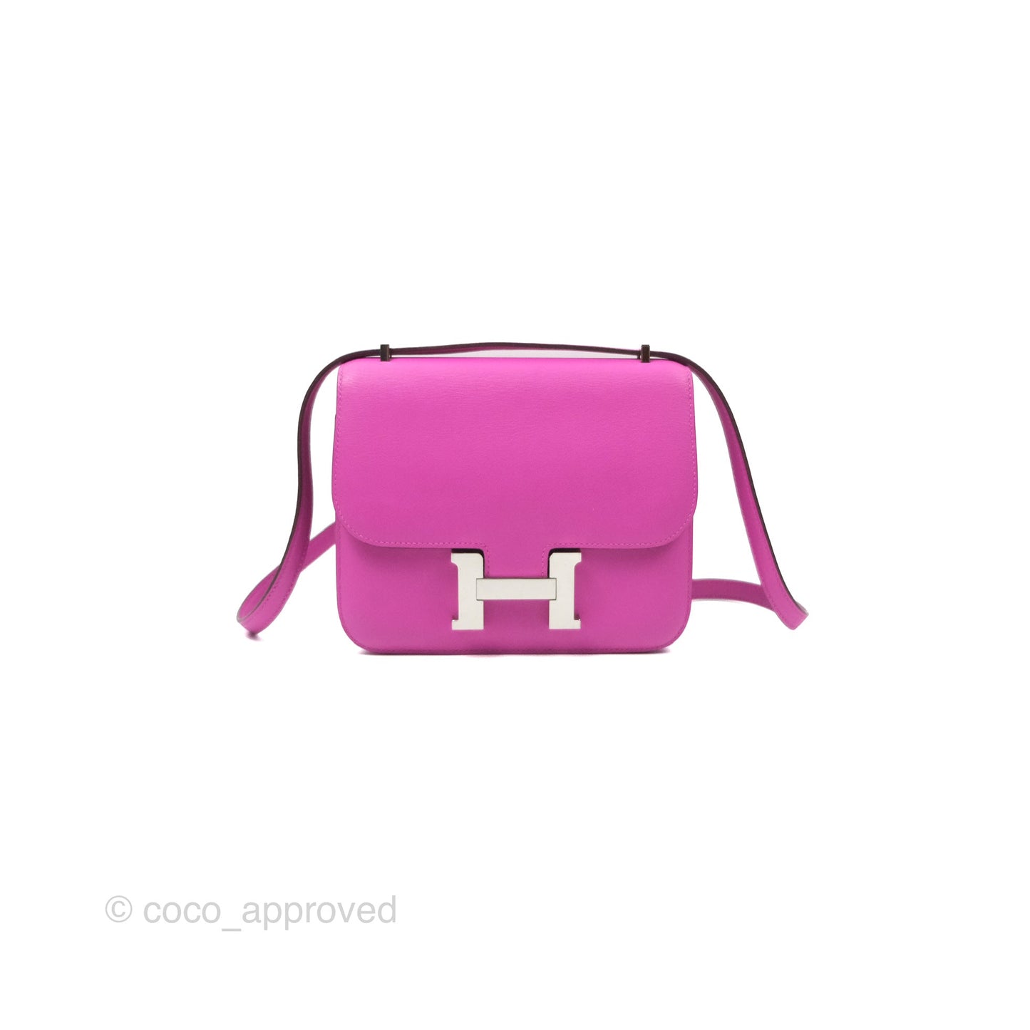 Hermès Constance Mini 18 Swift Magnolia/Orange Palladium Hardware