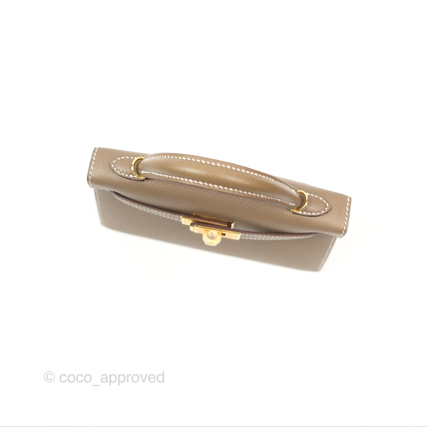 Hermès Mini Kelly II Etoupe Epsom Gold Hardware