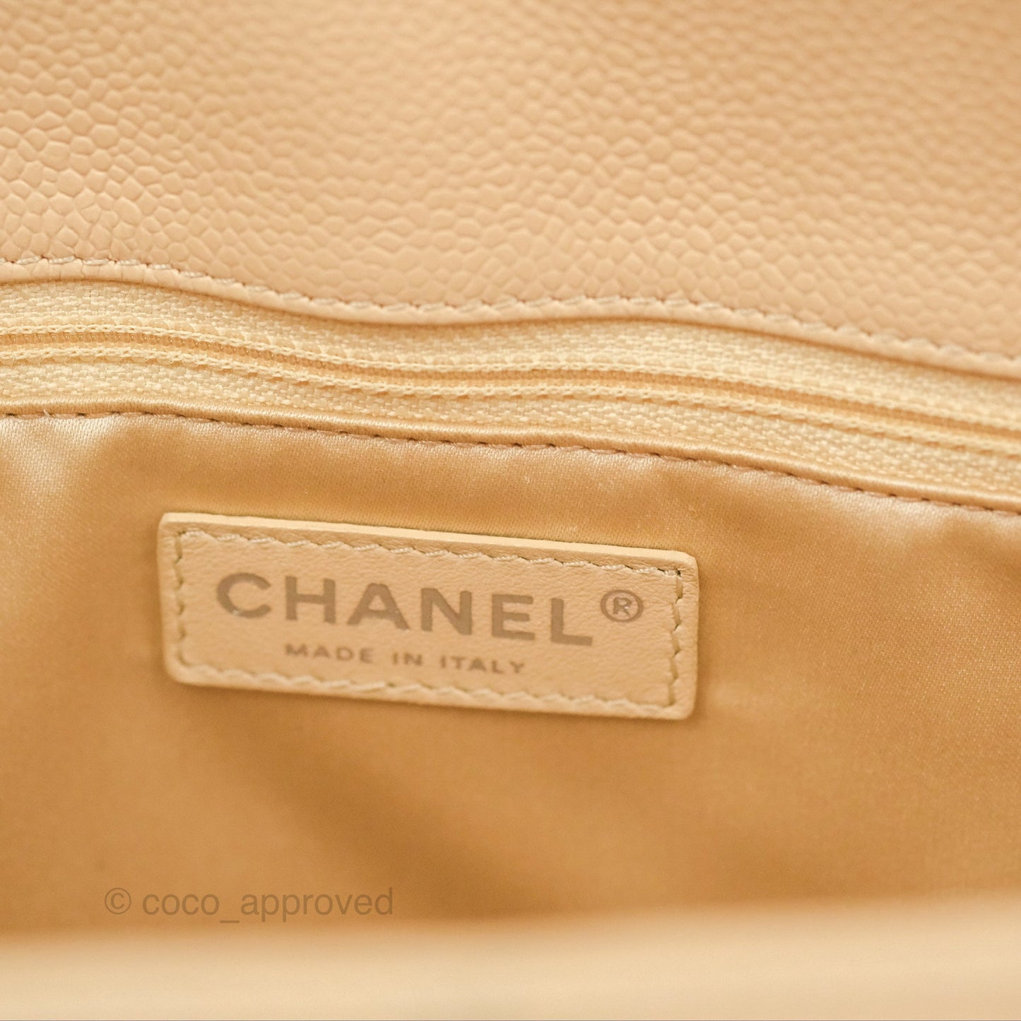 Chanel GST Beige Caviar Silver Hardware