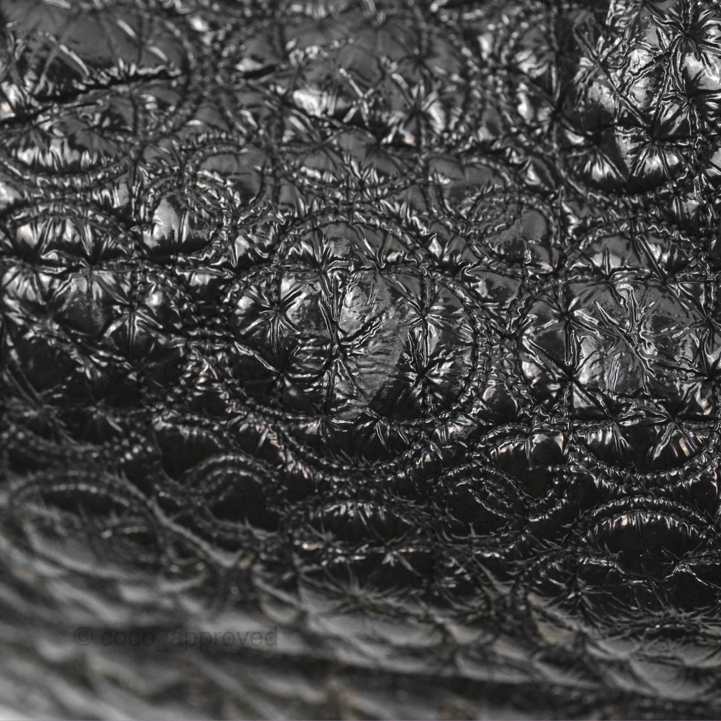 Chanel Rock In Moscow Cabas Tote Bag Black Glazed Crumpled Leather Gun Metal