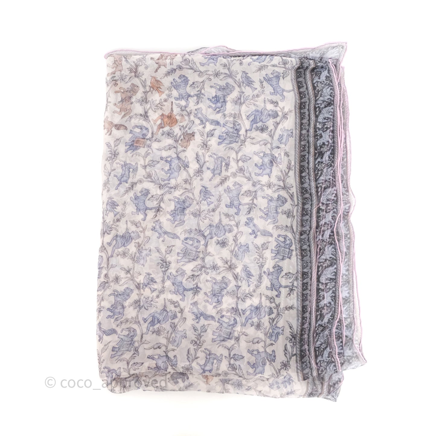 Hermès Grey/ Purple Silk Scarf