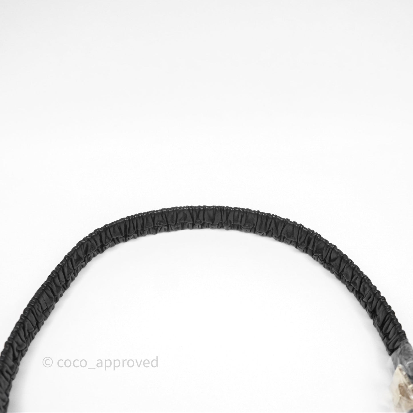 Chanel Square CC Ruched Belt Black Lambskin Gold Tone 22A
