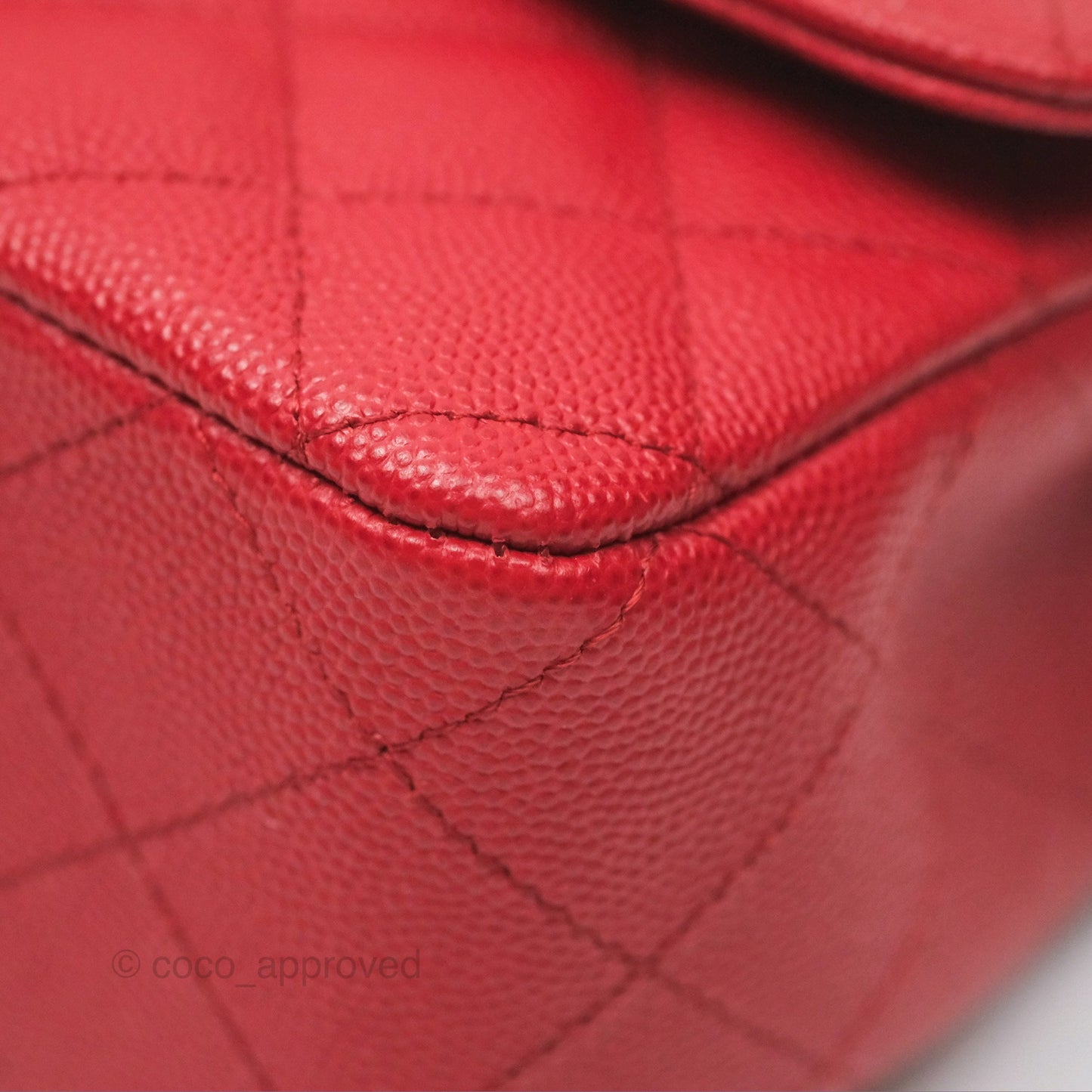Chanel Quilted Mini Rectangular Red Caviar Silver Hardware