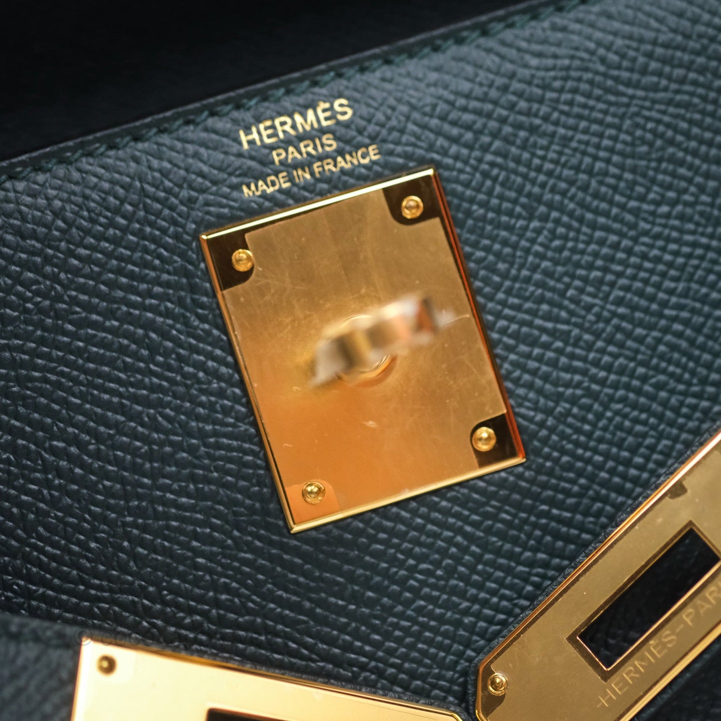 Hermès Kelly II 28 Sellier Vert Cypress 6O Veau Epsom Gold Hardware