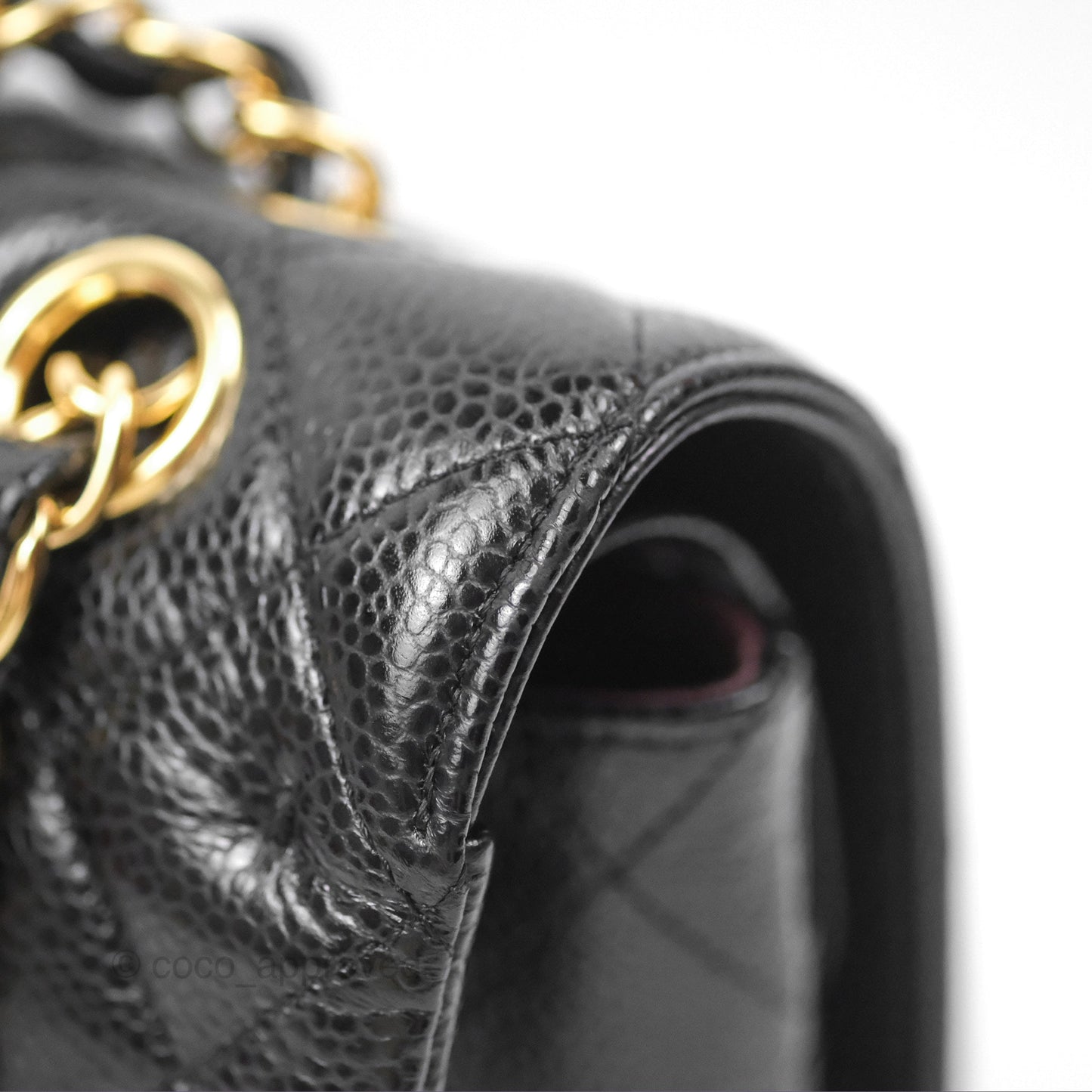 Chanel Classic M/L Medium Flap Quilted Black Caviar Gold Hardware