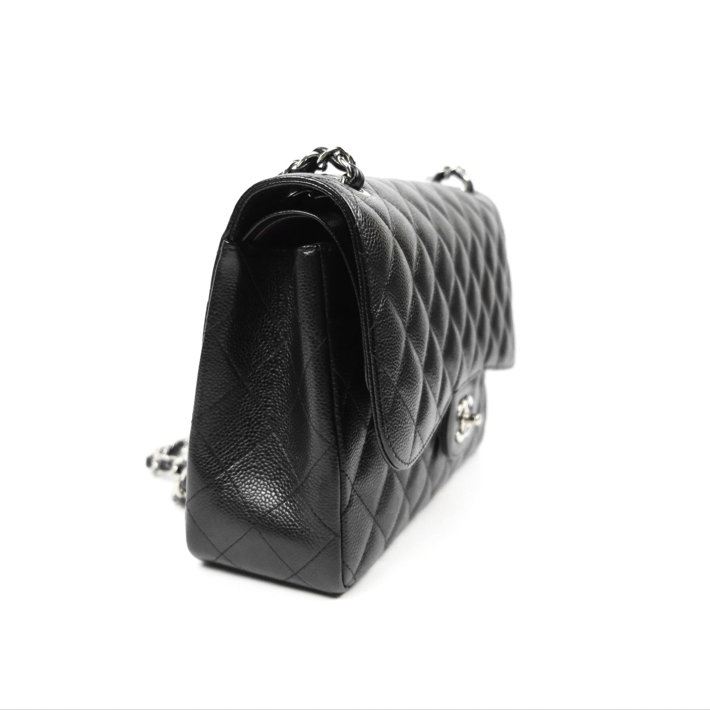 Chanel Jumbo Double Flap Black Caviar Silver Hardware⁣⁣