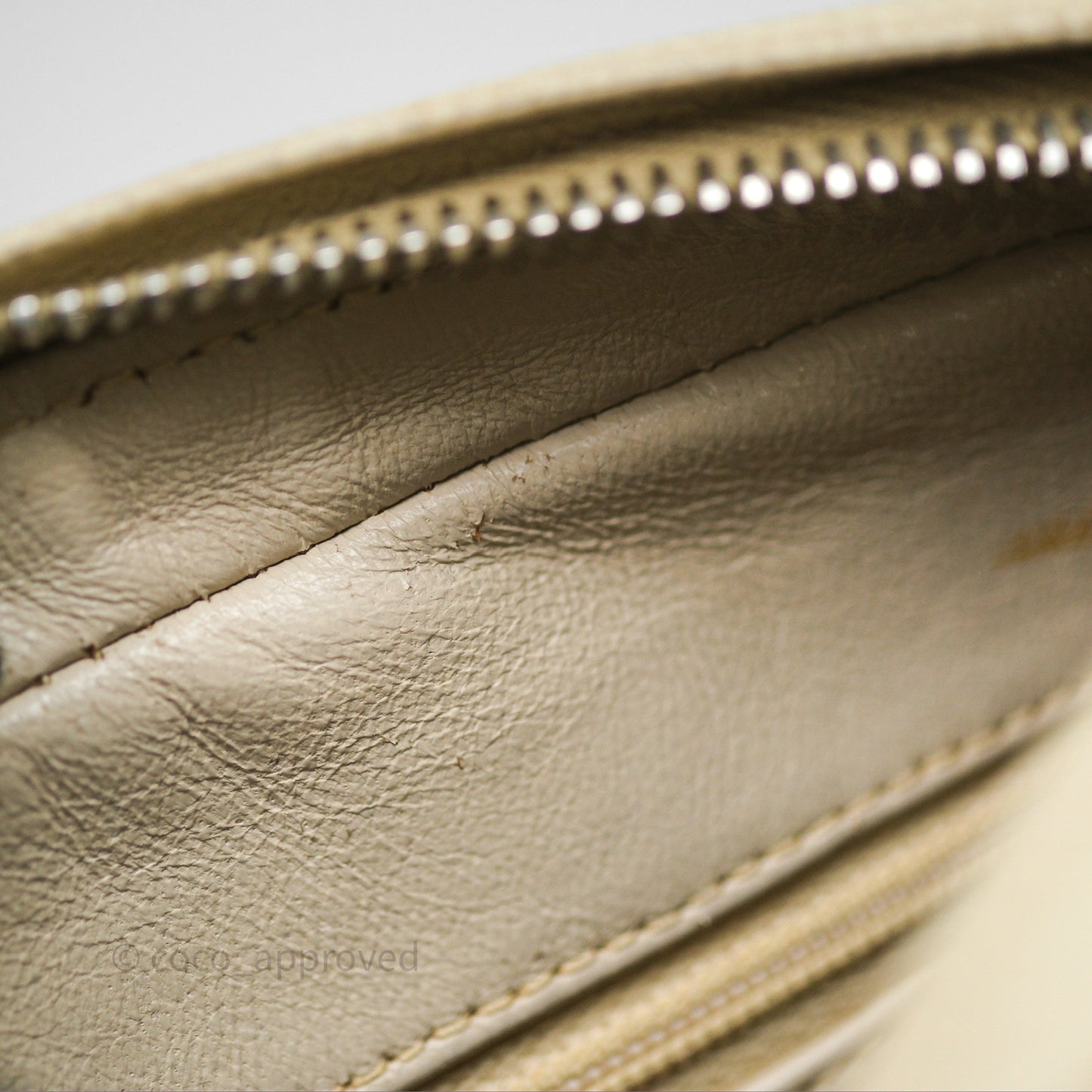 Chanel Vintage Chevron Camera Bag Light Beige Caviar Gold Hardware