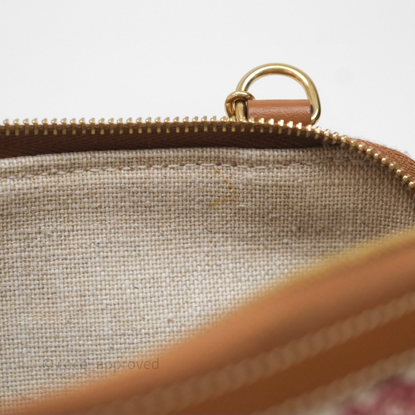Celine Clutch With Chain in Triomphe Embroideries Red/ Ecru