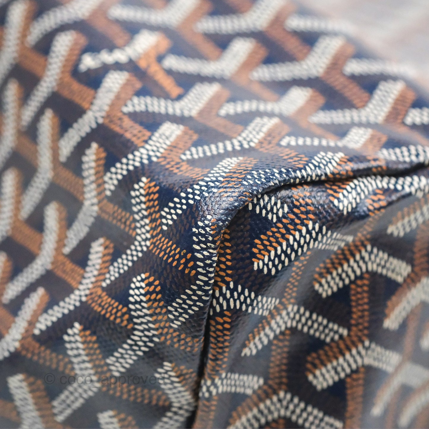 Goyard St. Louis Tote GM Navy/Tan