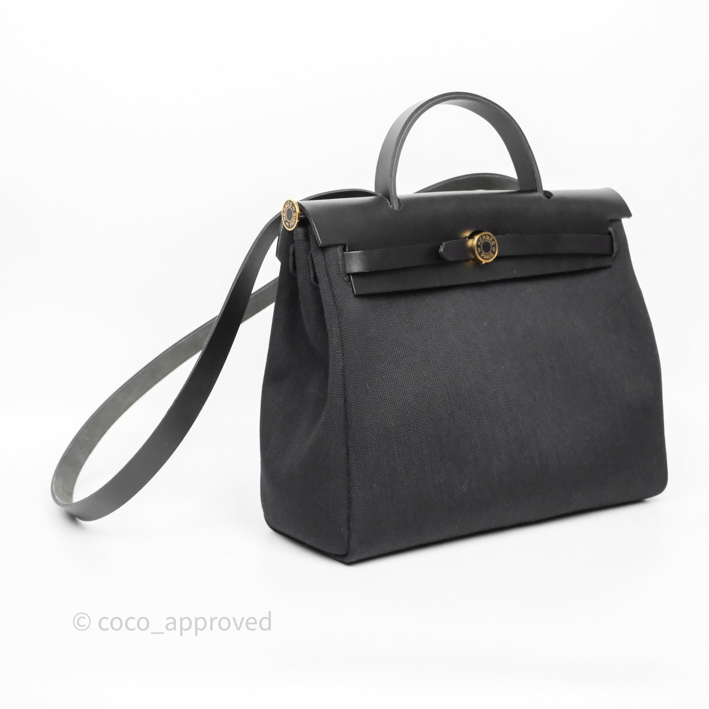 Hermès Herbag Zip 31 Noir 89 Canvas Gold Hardware