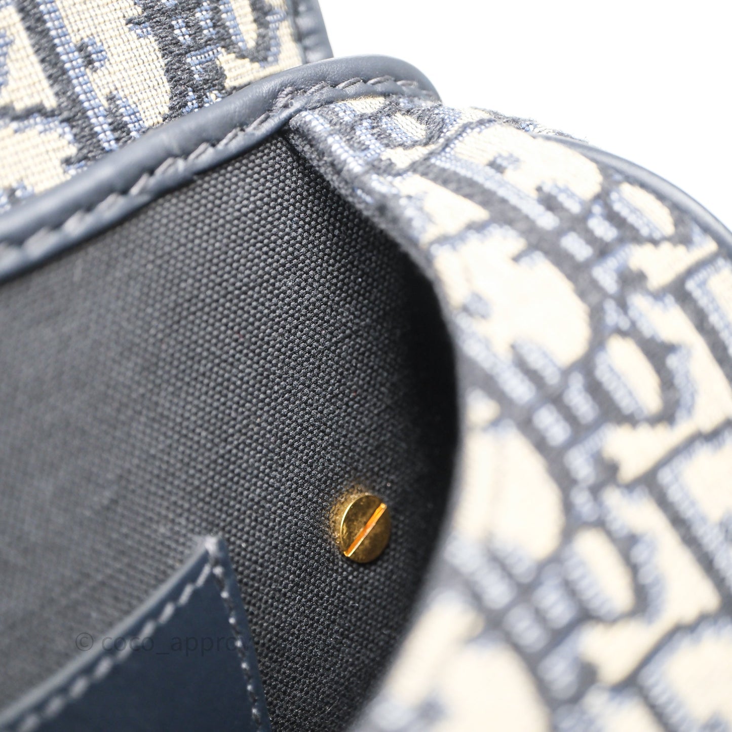 Christian Dior Medium Bobby Bag Blue Oblique Jacquard Canvas