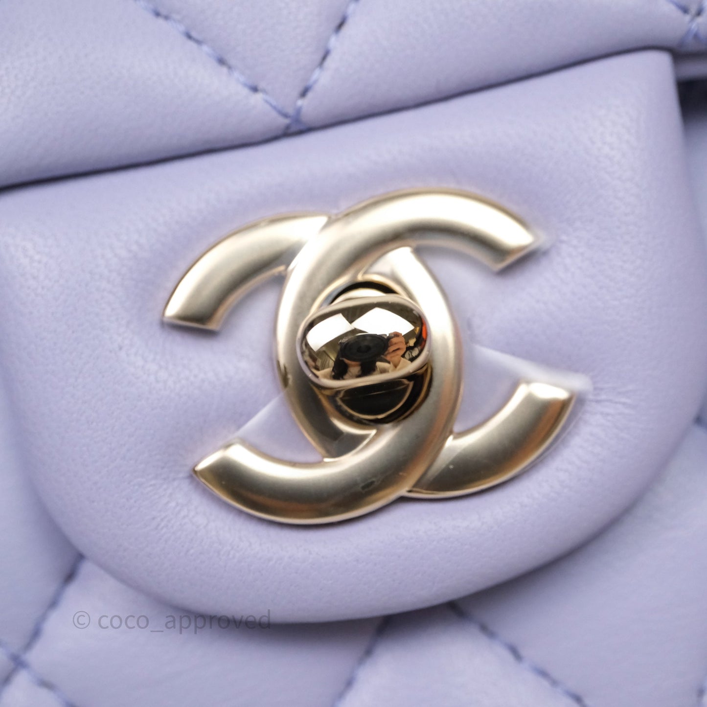 Chanel Top Handle Mini Rectangular Flap Bag Lilac Lambskin Gold Hardware