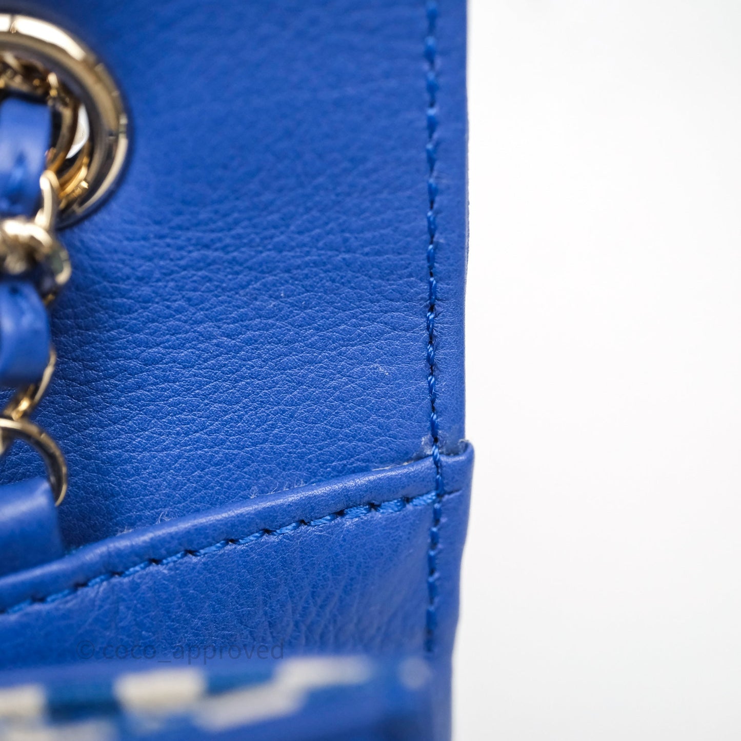 Chanel Chevron Square Envelope Flap Bag Royal Blue Calfskin Gold Hardware 19C