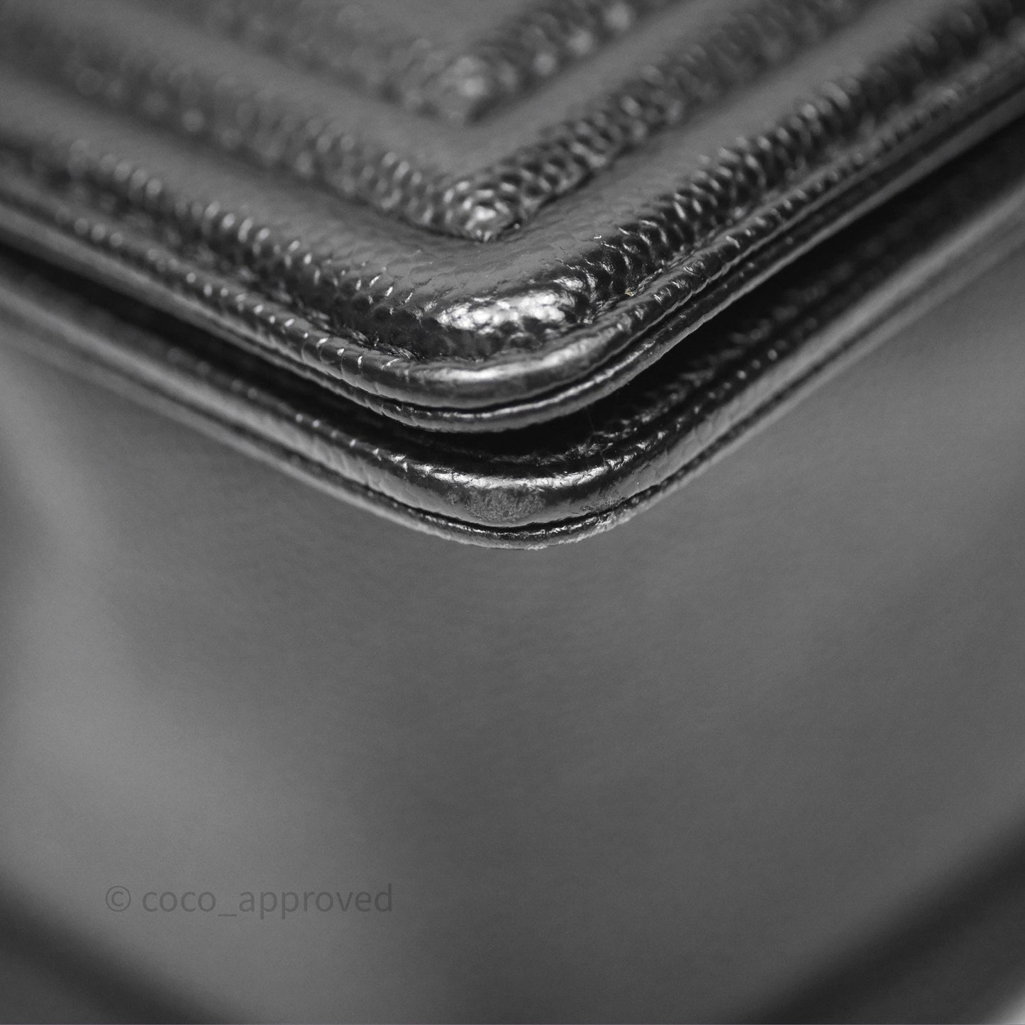 Chanel Quilted Medium Boy Black Caviar Ruthenium Hardware
