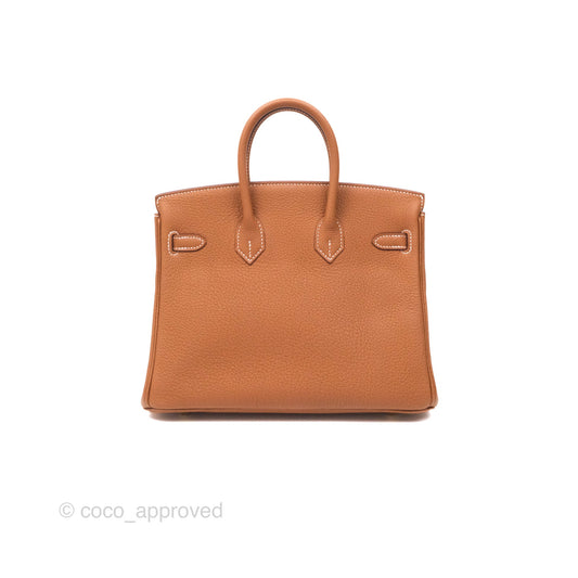 Hermes Retourne Birkin 25 Gold 37 Togo Gold Hardware