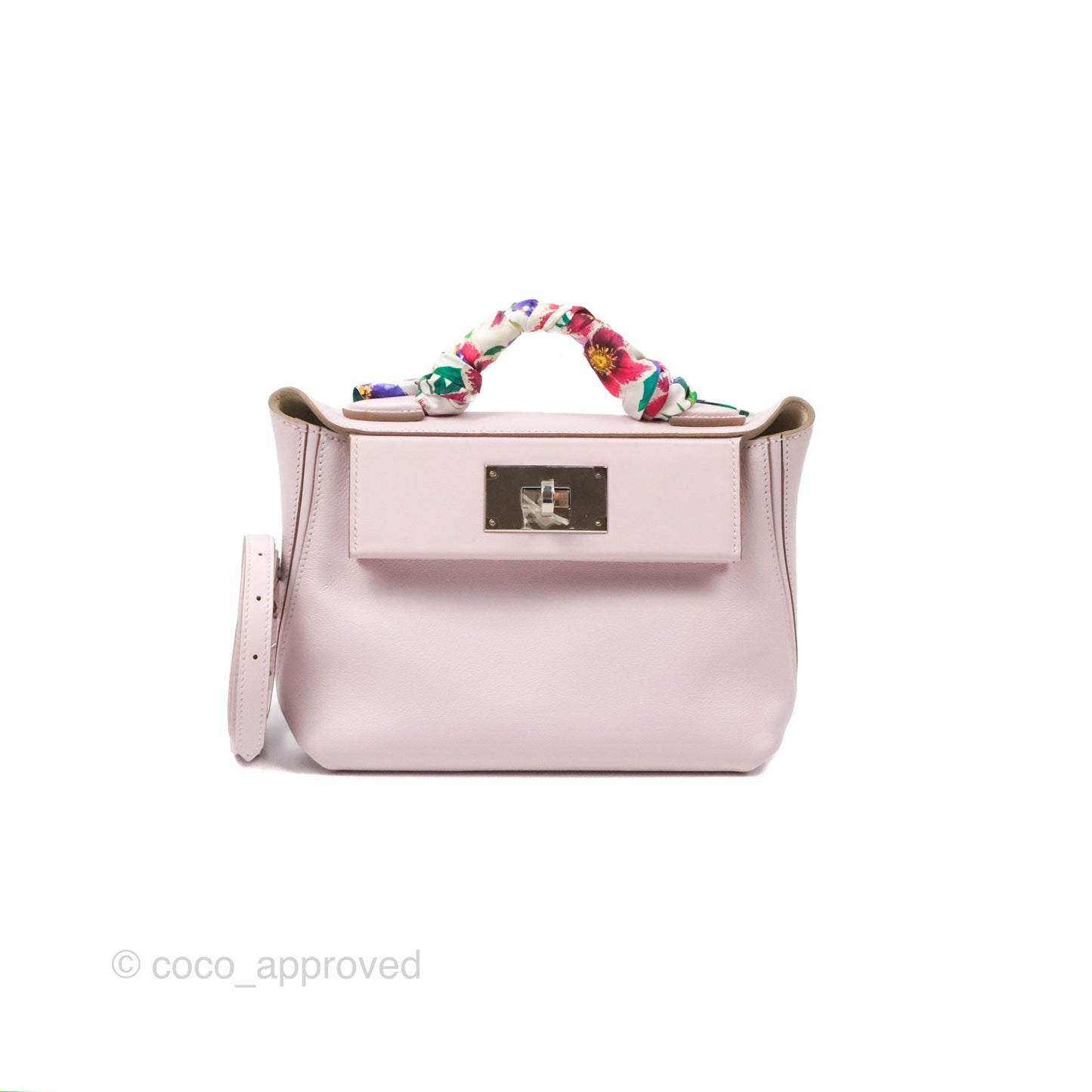 Hermès 24/24 21 Mini Mauve Pale Evercolor/Swift Palladium Hardware