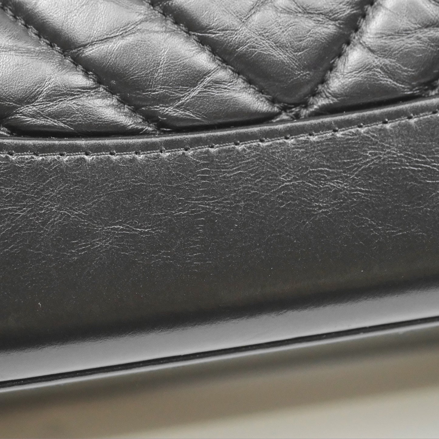 Chanel Medium Chevron Gabrielle Backpack Black Aged Calfskin